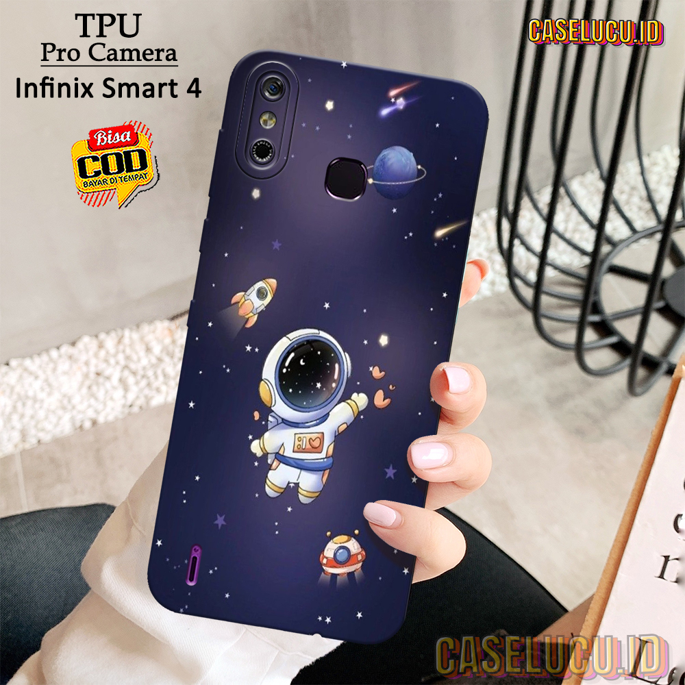 Casing Hp Infinix Smart 4 Terbaru - Fashion Case Astronot - Case Infinix Smart 4 - Soft Case Hp Infi