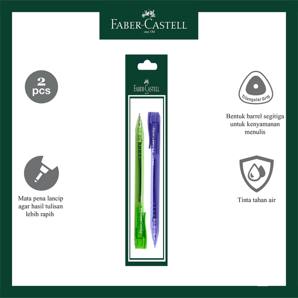 

Pulpen Faber Castell RX 0.5 mm Pouch isi 2 Pcs Green Violet