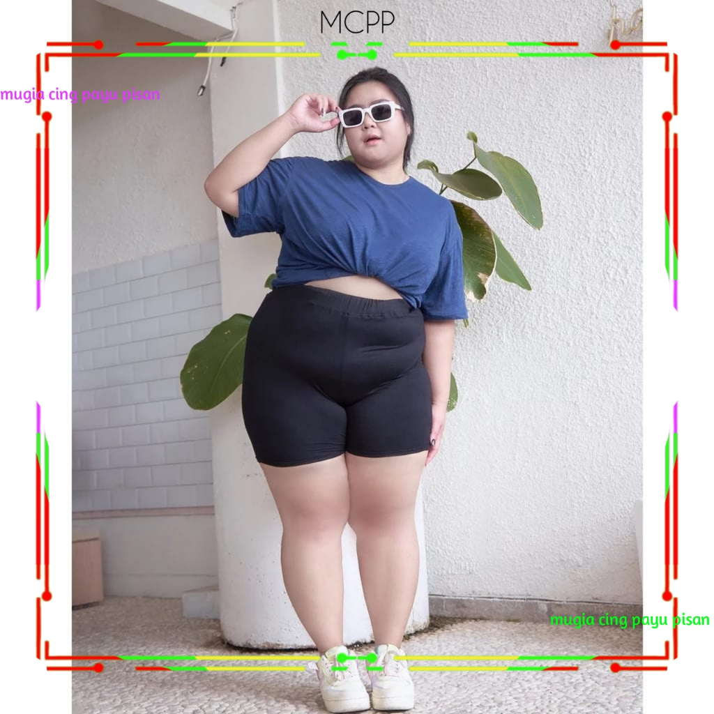 Legging Short JUMBO {BB:60-90KG} Dan EXTRA JUMBO {BB:90-120KG} Bahan Spandek Celana Pendek