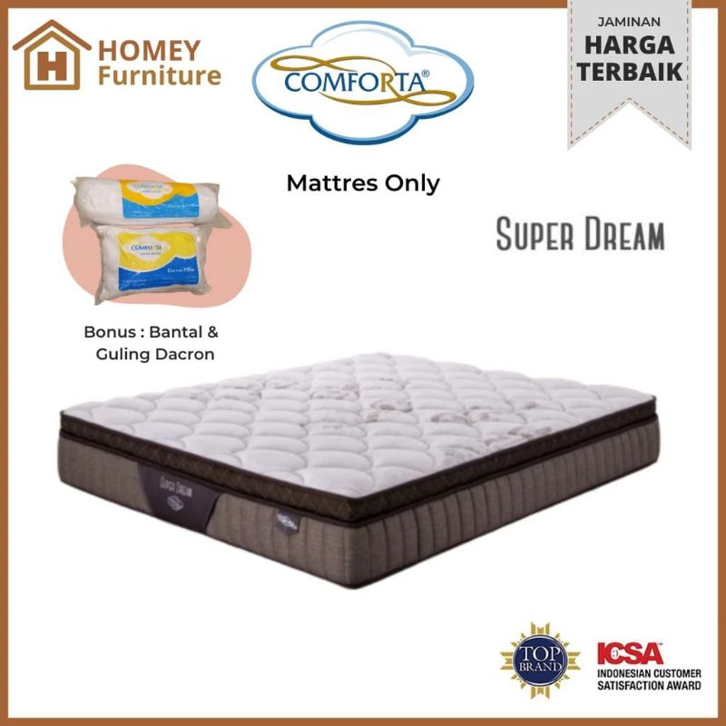 SPRING BED SUPER DREAM TERBARU SPRING BED MINIMALIS SPRING BED COMFORTA