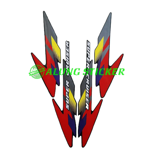 STIKER STRIPING MOTOR TIGER 1997 FULL HITAM ABU