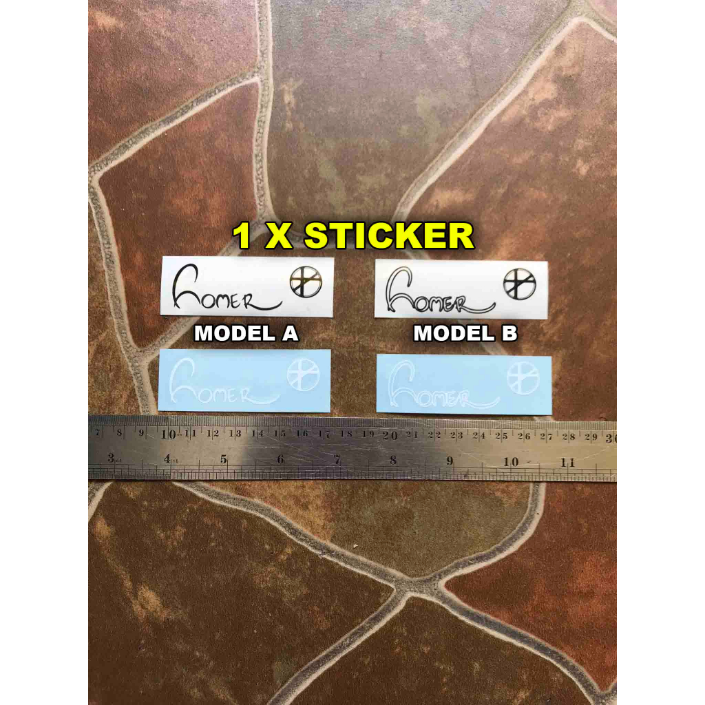 Gitar Homer Logo Sticker Headstock Model Superstrat Stratocaster Bass Elektrik Akustik Klasik Hollow