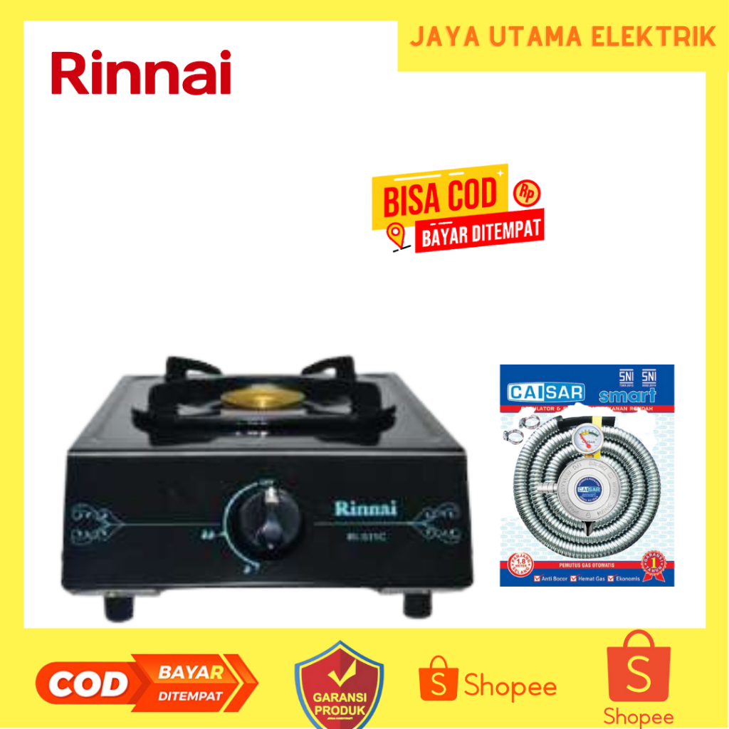 Kompor Rinnai 1 Tungku Rinnai RI-511 C / RI 511 C + Free Selang dan Regulator SNI/kompor/kompor 1 tu