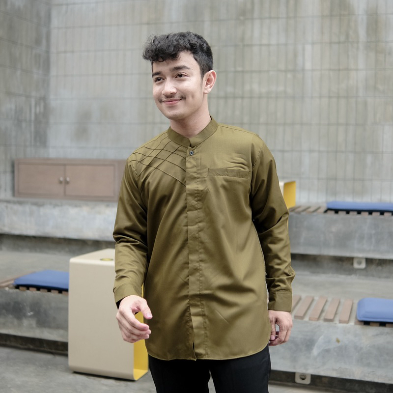 Baju Koko Elrumi premium Motif simpel seragam hadroh Terbaru Pusat elrumi pekalongan