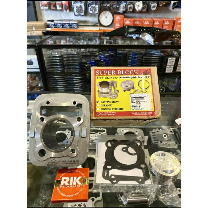 Paket Bore Up BRT Blok piston KLX 150 / KLX 140 / Dtracker 63MM Casting