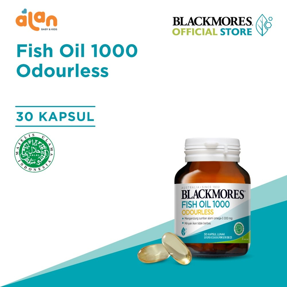 Alan Baby Kids -  Blackmores Fish Oil 1000 Odourless - Kapsul Minyak Ikan 30/90/120 Kapsul