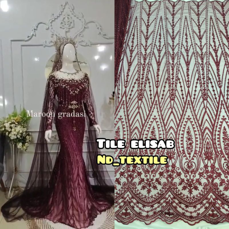 Kain Tile Payet Spangel/Sequin Payet/Tile Sequin/Bahan Kebaya