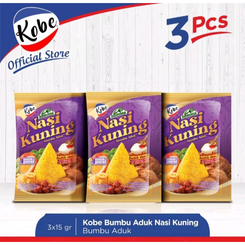 

Kobe bumbu nasi kuning 3x15gram. Exp 27 07 2024