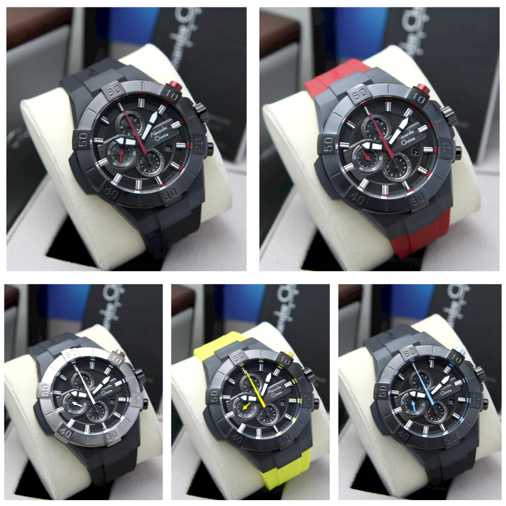 Jam Tangan Pria AC Alexandre Christie 6649 Original - Tali Karet
