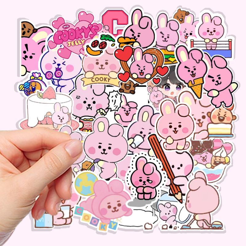 

50Pcs++ Sticker Cooky BT21 | Sticker Jungkook Cooky | Stiker BT21 | Sticker Cooky | Sticker Jungkook