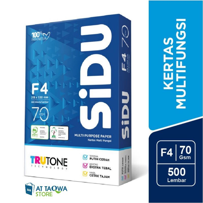 

[1 RIM] Kertas HVS F4 70 gsm SIDU / Sinar Dunia