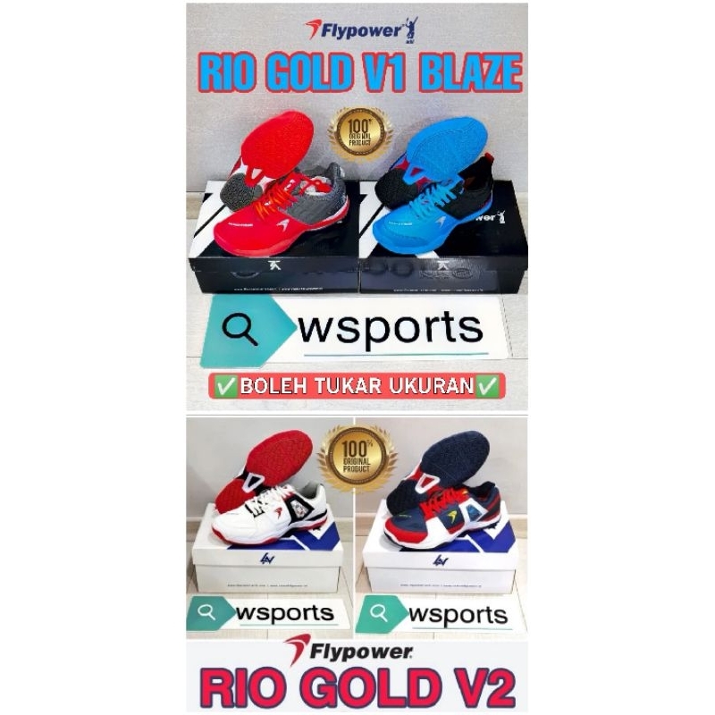 Sepatu Badminton Flypower Rio Gold V1 V2 BLAZE Original