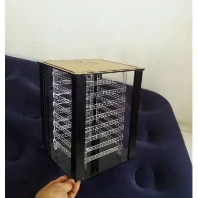 Akrilik Anting Anting Putar Stand Tempat Pajangan Anting 4 Sisi Display Pajangan Anting 4 Muka