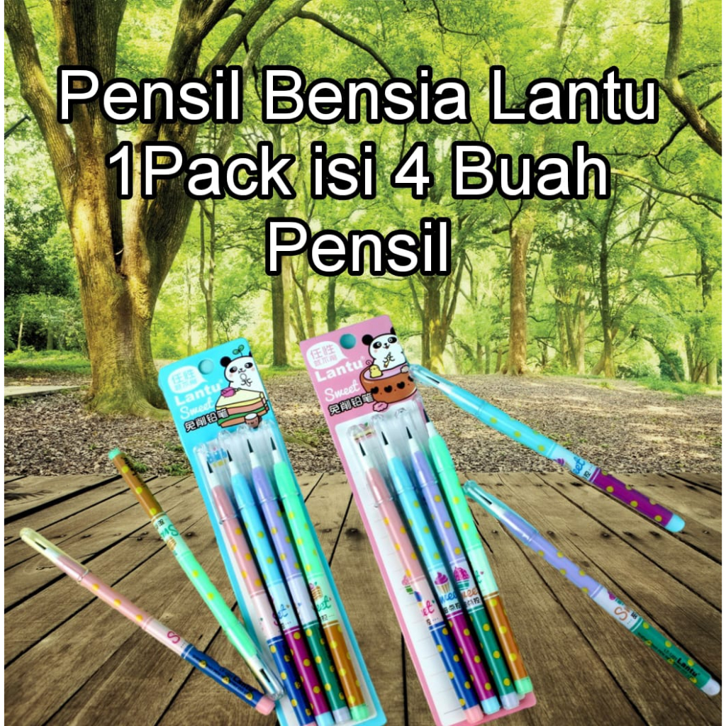 

pensil bensia lantu estetik murah / 4 buah pensil bensia lantu Kode 1201