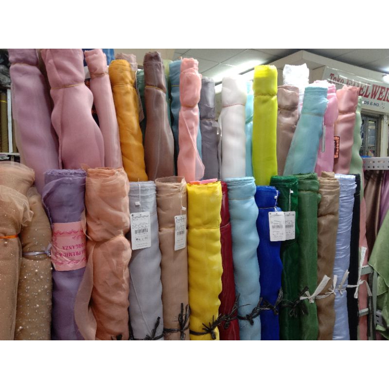 Kain Organza Premium Polos Silk / Kain Organza Polos