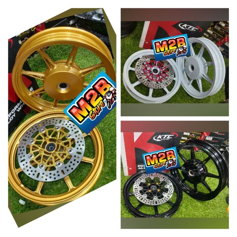 velg Pelek Ktc Racing Ring 14 Palang 8 + Disk 260 185 / 215 185/215 mm Scoopy Vario 125 150 Beat fi 