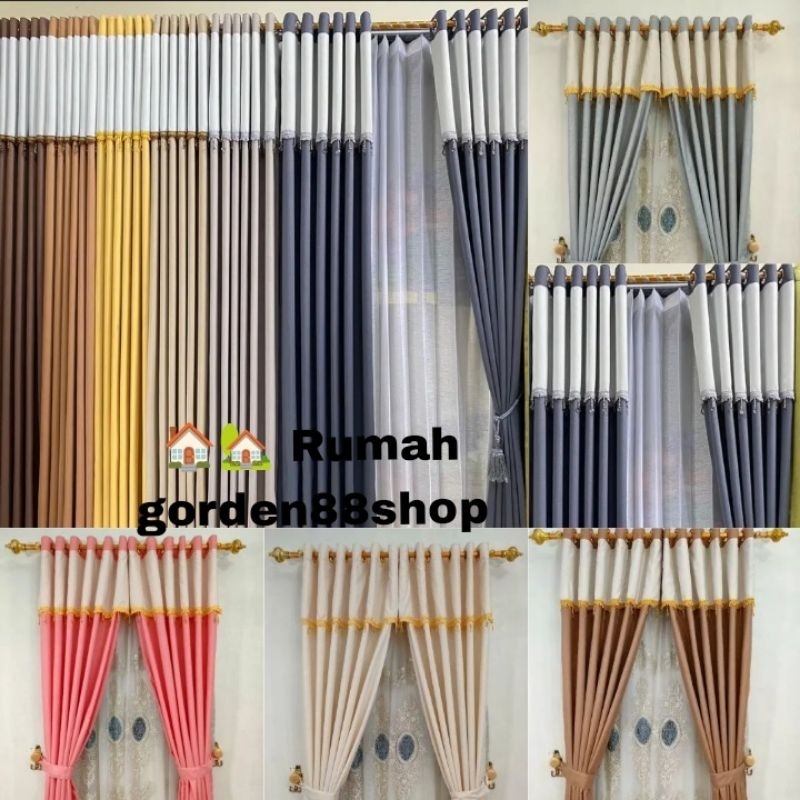 Gorden blackout polos import serat safron model poni rumbai smokring silver