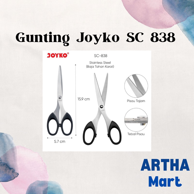 

JOYKO - Gunting Scissors SC 838 - Pcs