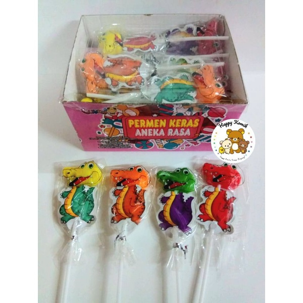 

Permen Cemilan Snack Loli Lolipop Buaya Darat Crocodile Rasa Buah Mainan Anak Murah (isi 30 pcs)