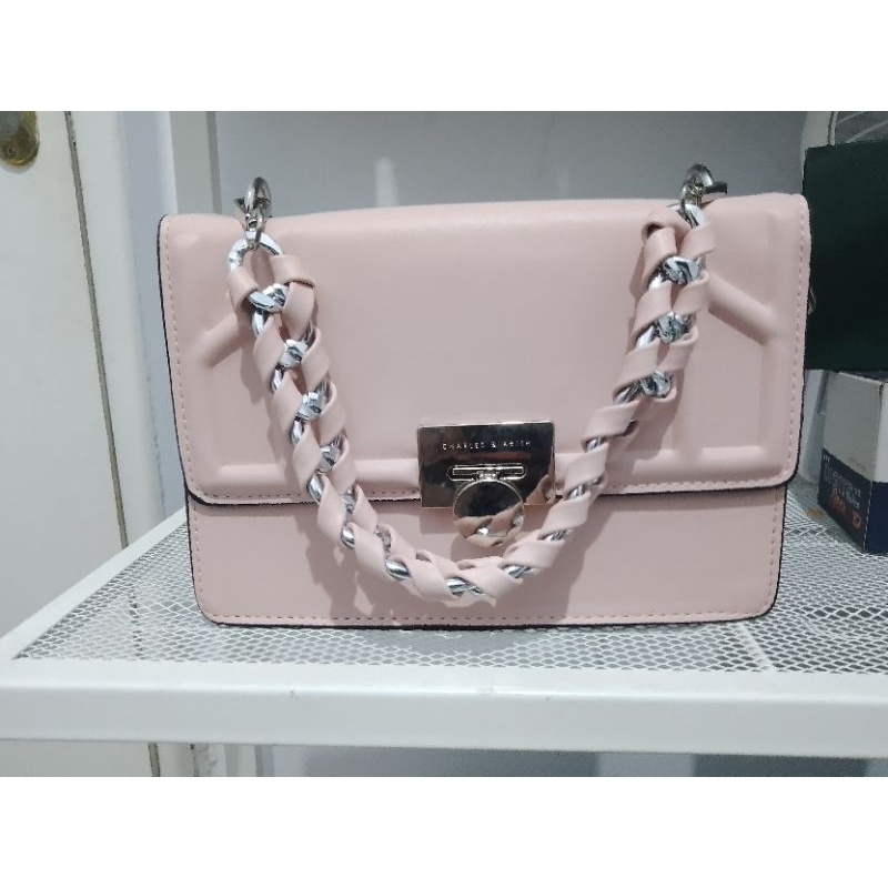 TAS CHARLES & KEITH, TAS PINK PASTEL