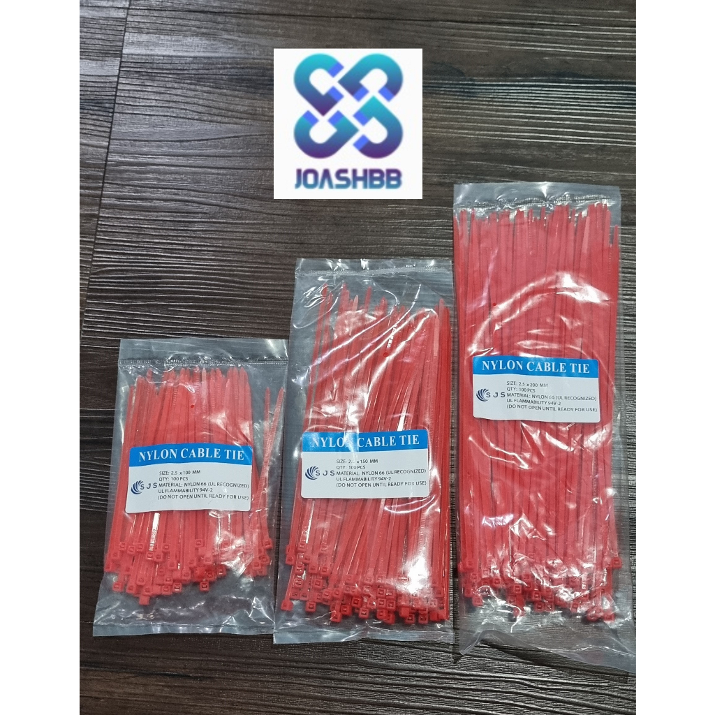 

Kabel Ties SJS MERAH 100mm 150mm 200mm isi 100 bh / Cable Tie/ Pengikat Kabel/ Dasi Kable