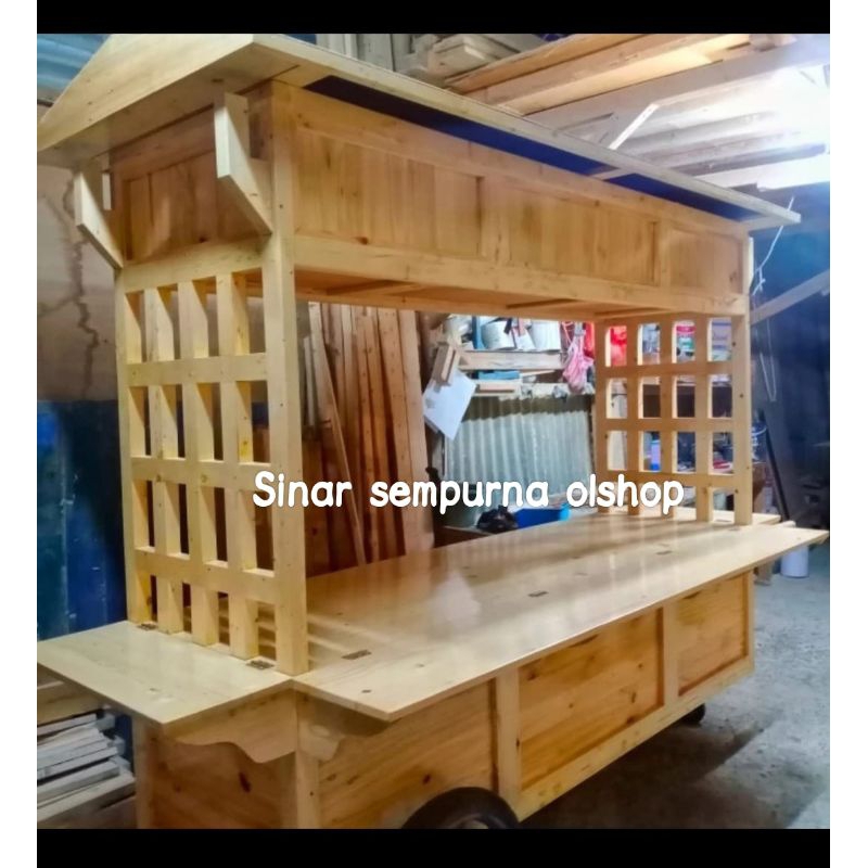 gerobak angkringan kayu jati Belanda