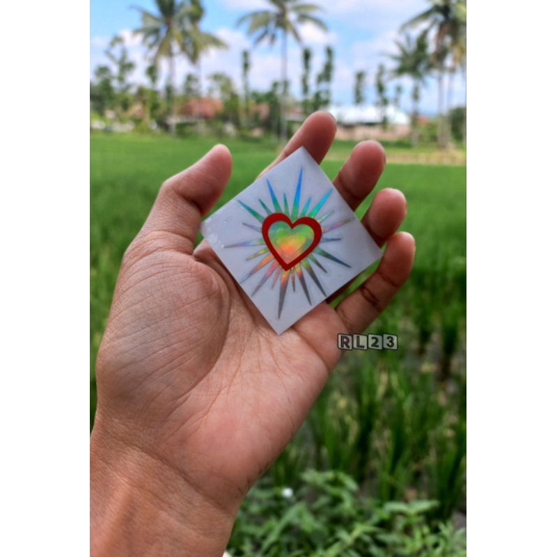 STIKER HATI BERSINAR PSHT HOLOGRAM