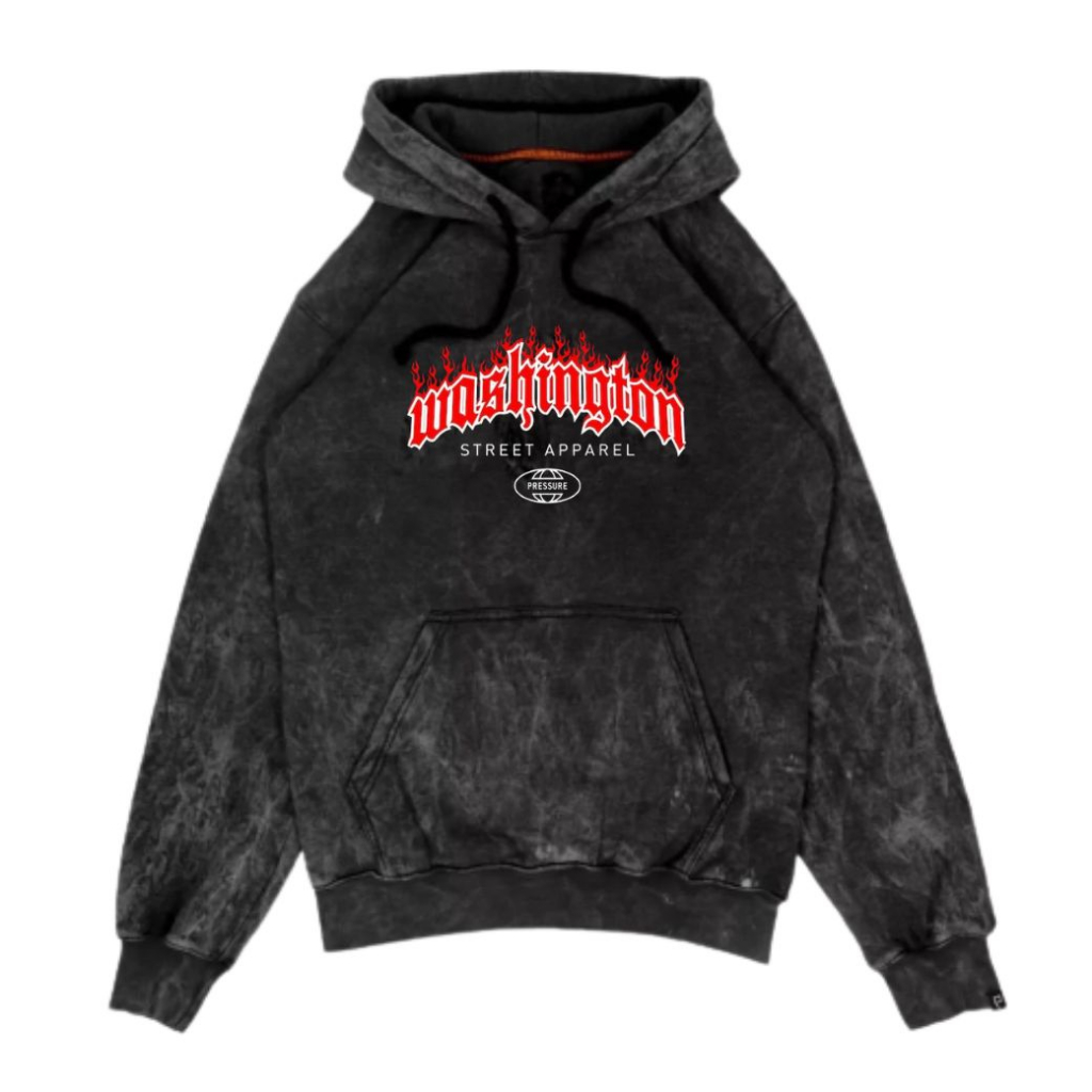Washington Jumper Sweater Hoodie Black Sandwash Original