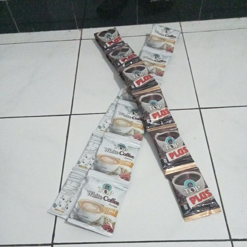

White coffee dan top kopi plus paket 2 in 1