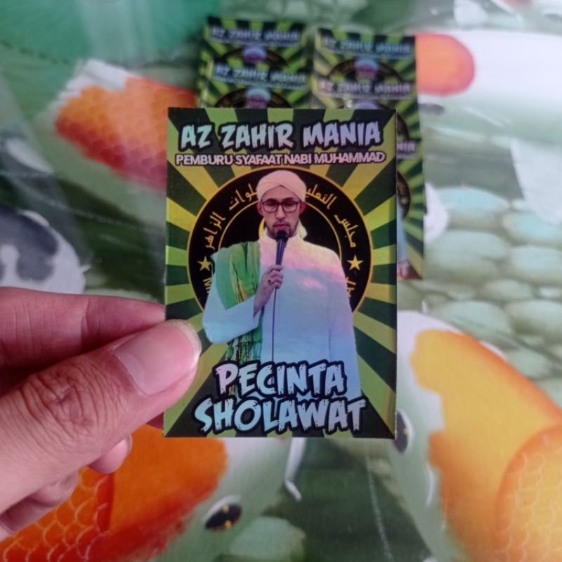 

(Minimal Order 10 pcs) Stiker Zahir Mania Background Hijau, Vynil/Hologram Tahan Air, Tahan Lama