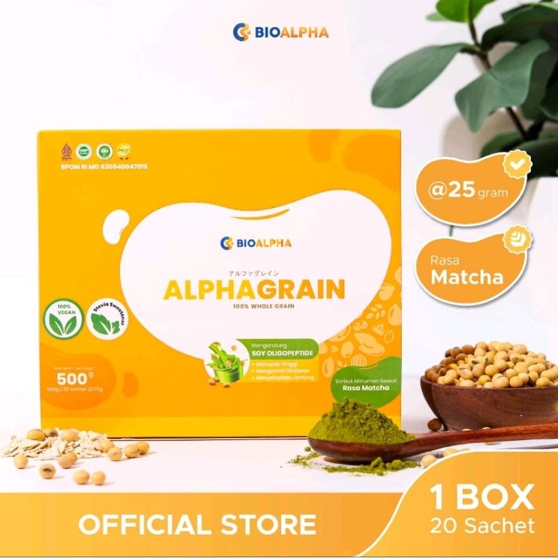 

ALPHAGRAIN BIOALPHA MULTIGRAIN RASA MATCHA PENGGANTI MAKAN SOLUSI DIABETES