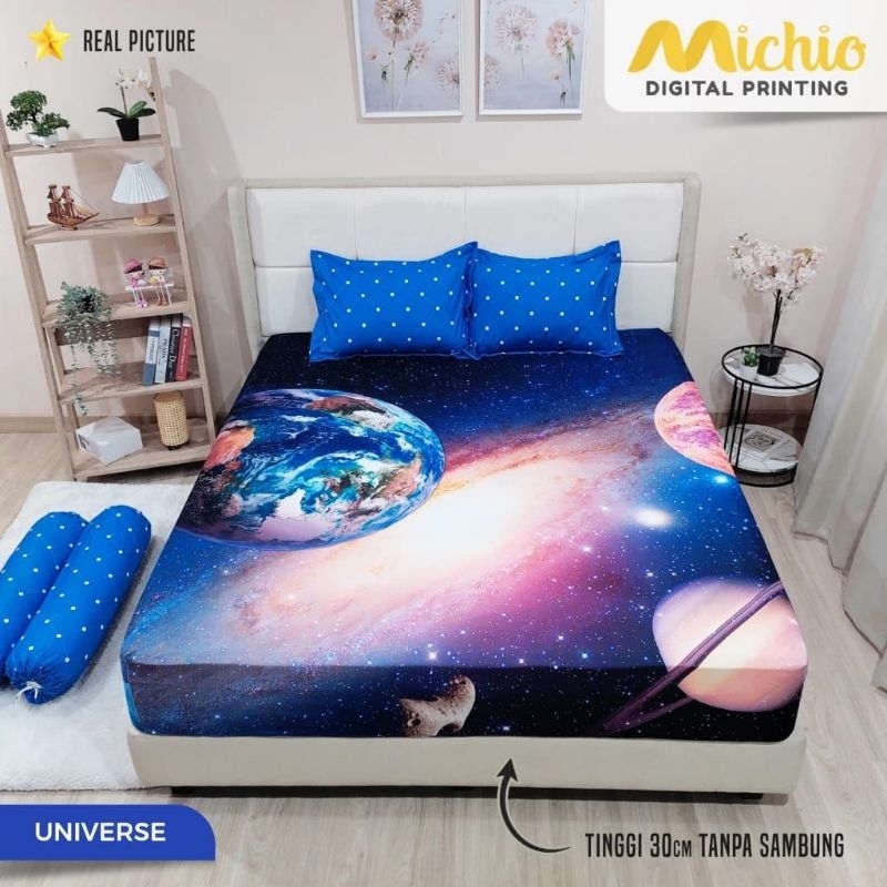 (NEW) MICHIO - Bisa COD Sprei Super Queen King Set 160 180 160x200 180x200  No 1 2 Tinggi 30 30cm T3