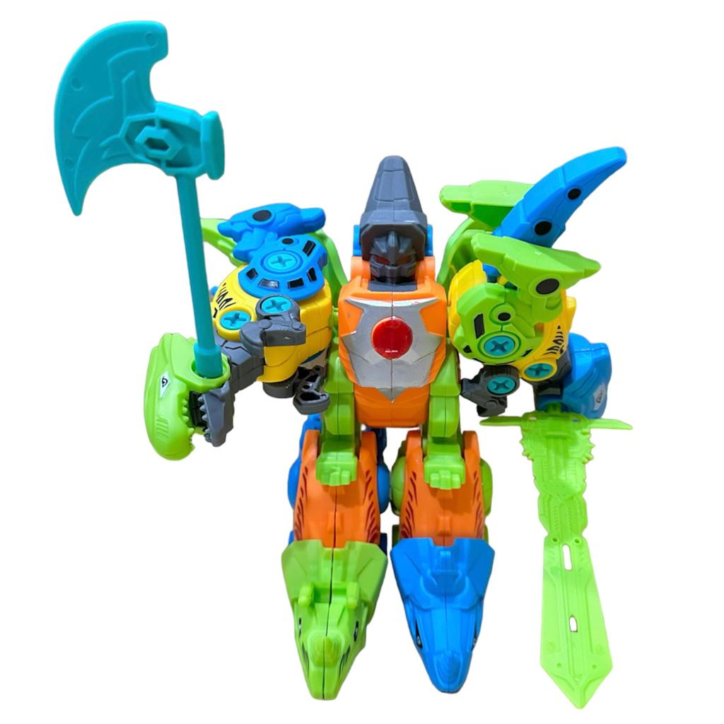 mainan anak dinosaurus diy rakit jadi robot set isi 5