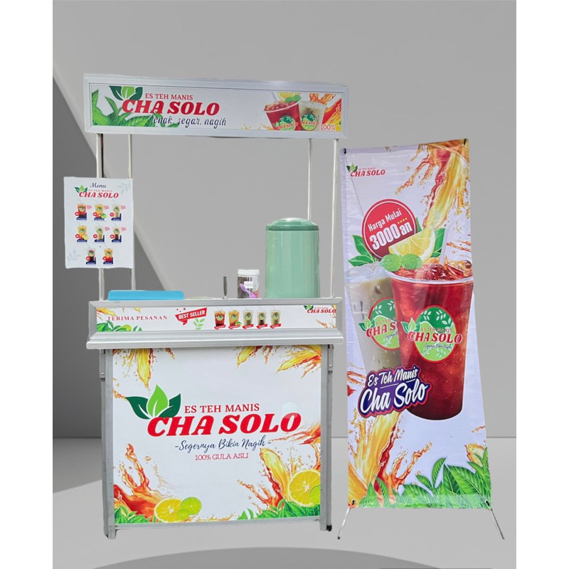 

Paket Kemitraan Es Teh Chasolo / Booth Portable / Lipat