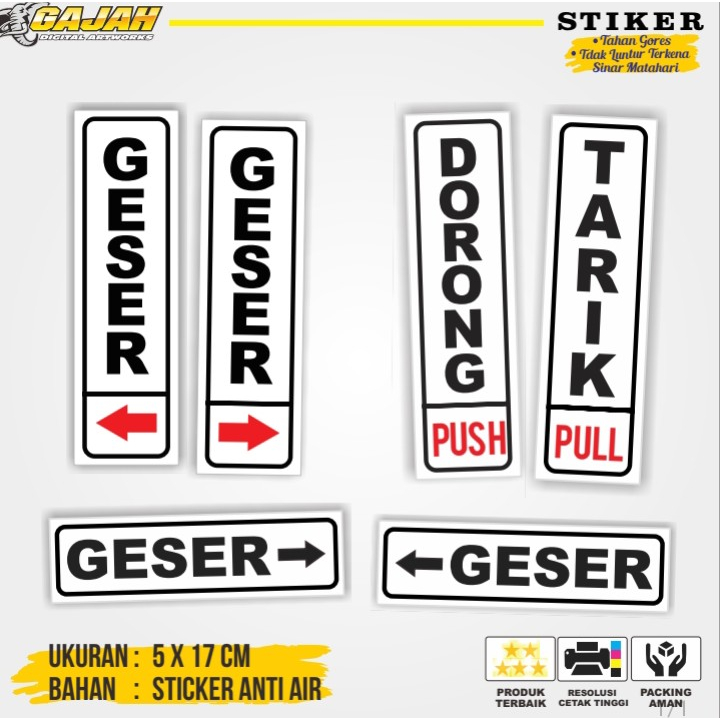 

Stiker Pintu Tarik Dorong - Push Pull