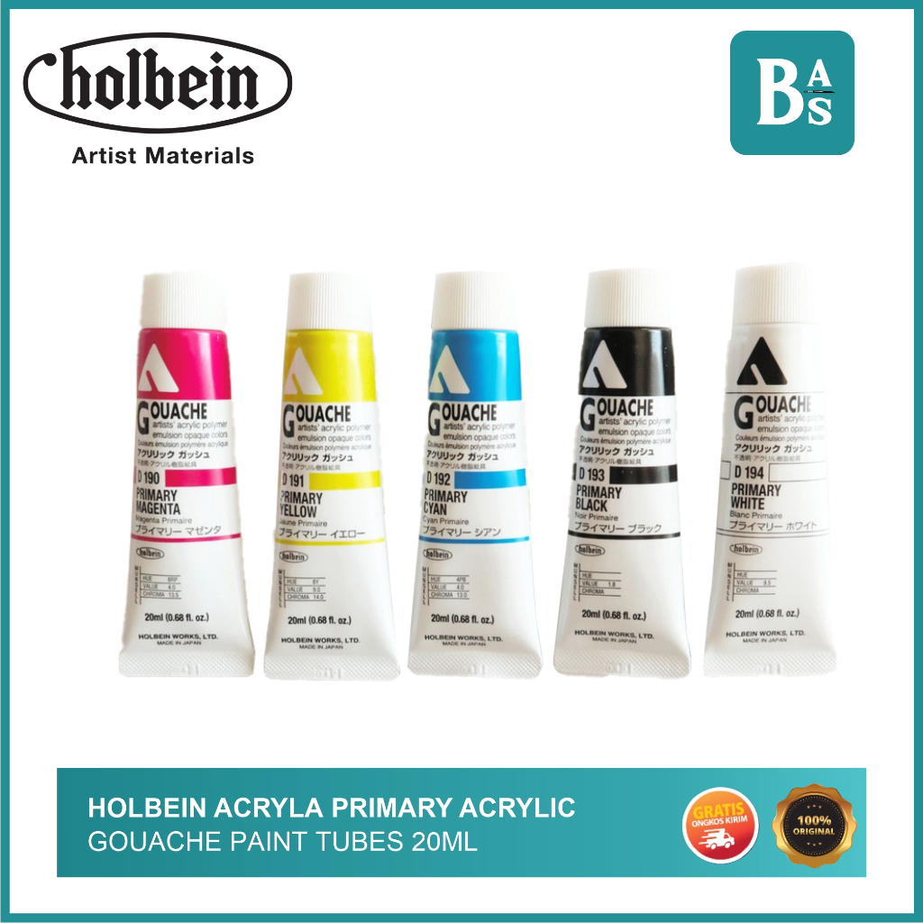 

Holbein Acryla PRIMARY Acrylic Gouache Paint 20ml