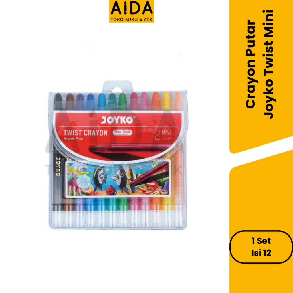 

CRAYON PUTAR JOYKO TWIST CRAYON 12 WARNA MINI (pendek)