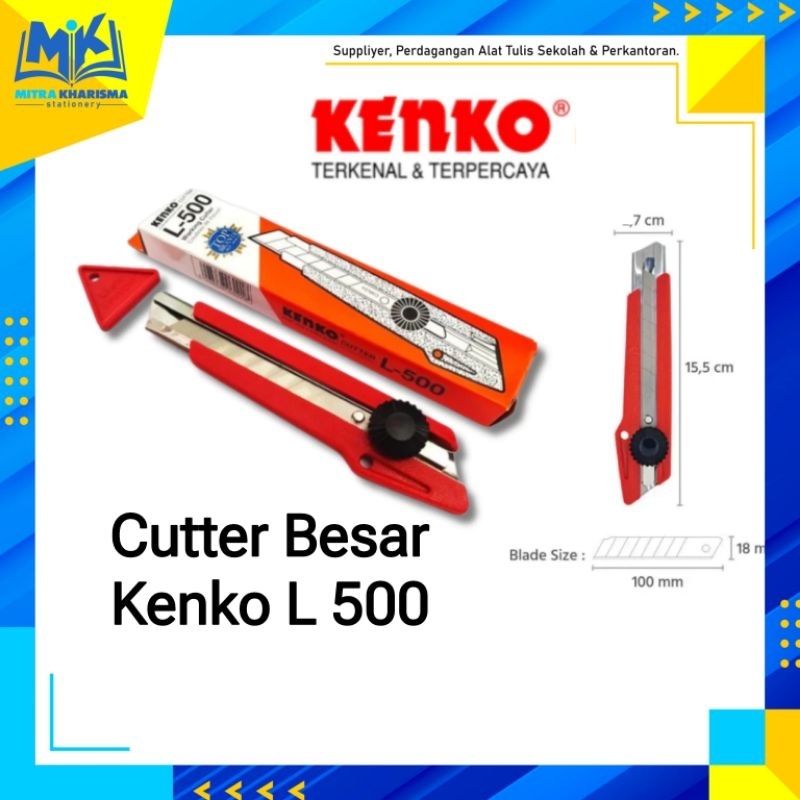 

Pisau Pemotong Kertas Besar /Pisau Cutter Kenko L-500 Original