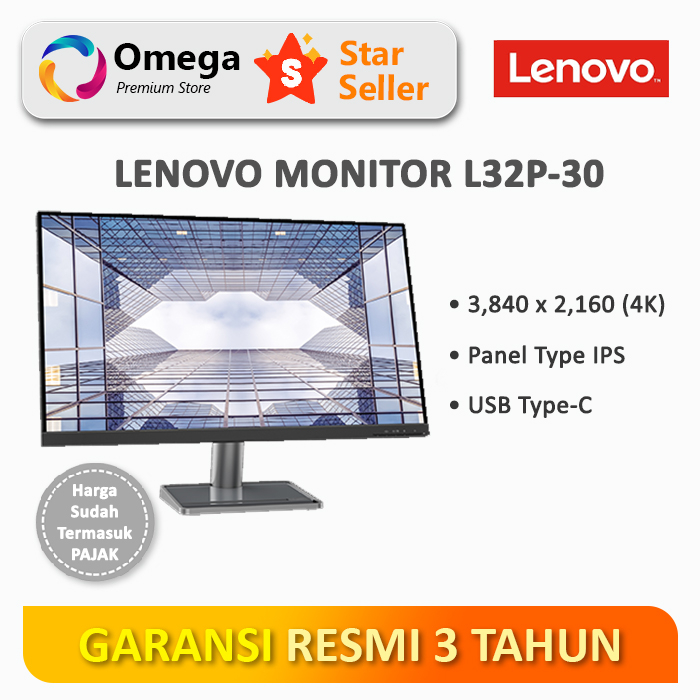 Monitor Lenovo L32P-30 32" IPS 4K USB-C