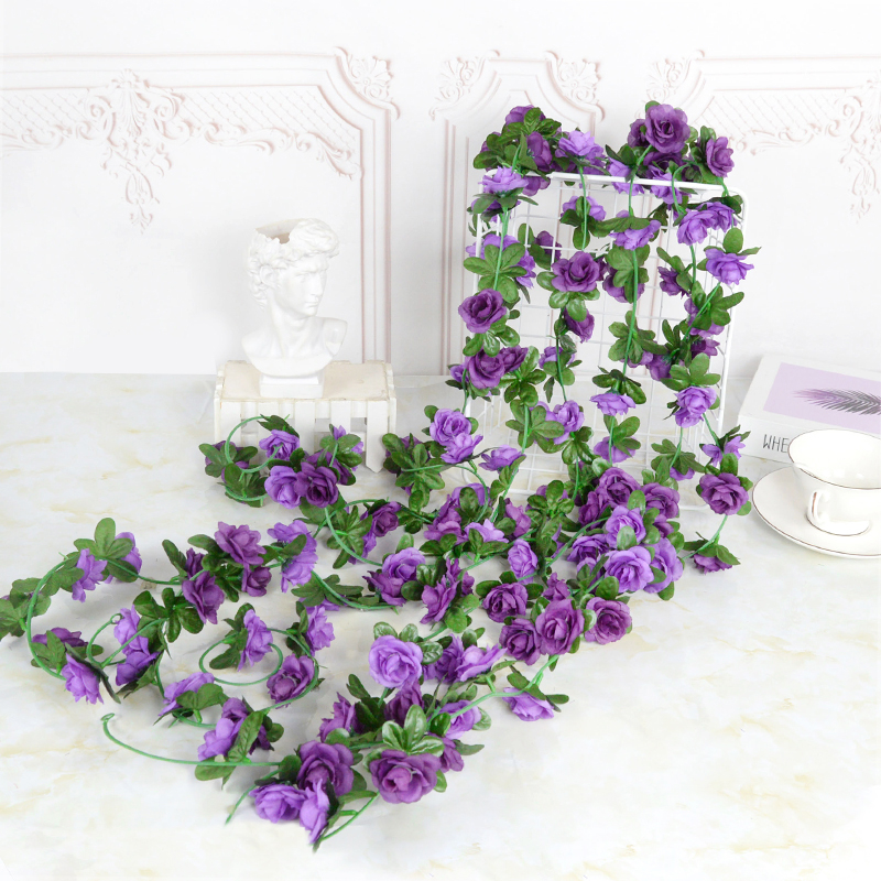 Bunga PEONY Gantung Rambat Warna UNGU 2.5m isi 45 kuntum Bunga - Tanaman Daun Gantung Hias Imitasi P