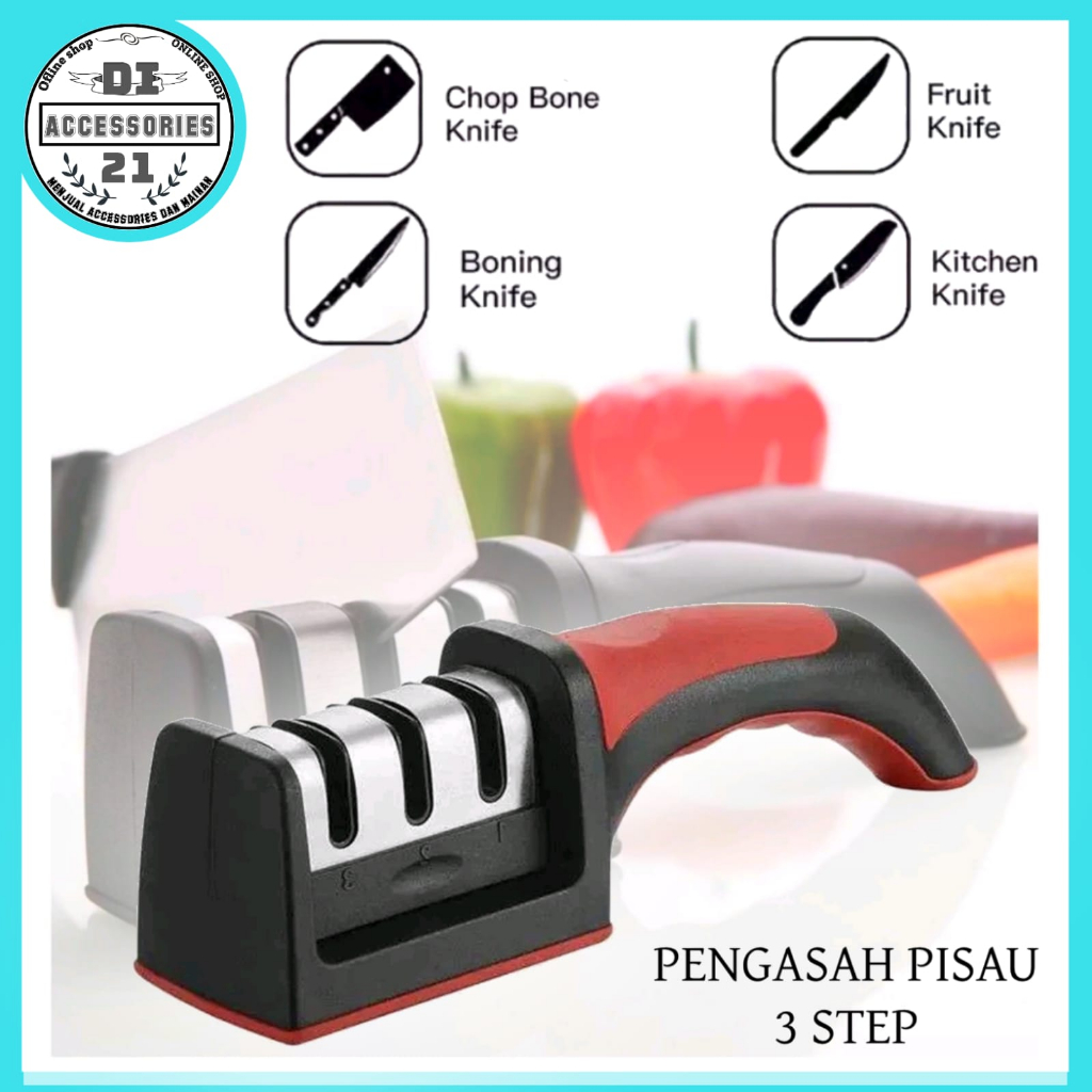ALAT PENGASAH PISAU DAN GUNTING 3 STEP / ASAHAN PISAU / PENGASAH PISAU / ASAHAN GUNTING