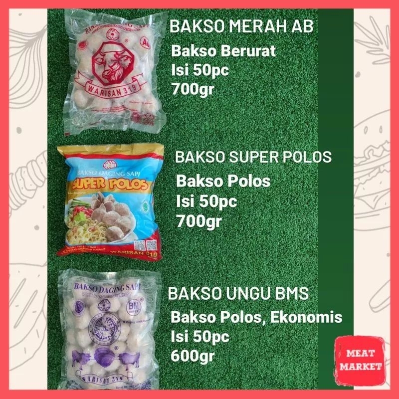 

Warisan Bakso Sapi Super M 700gr isi 50