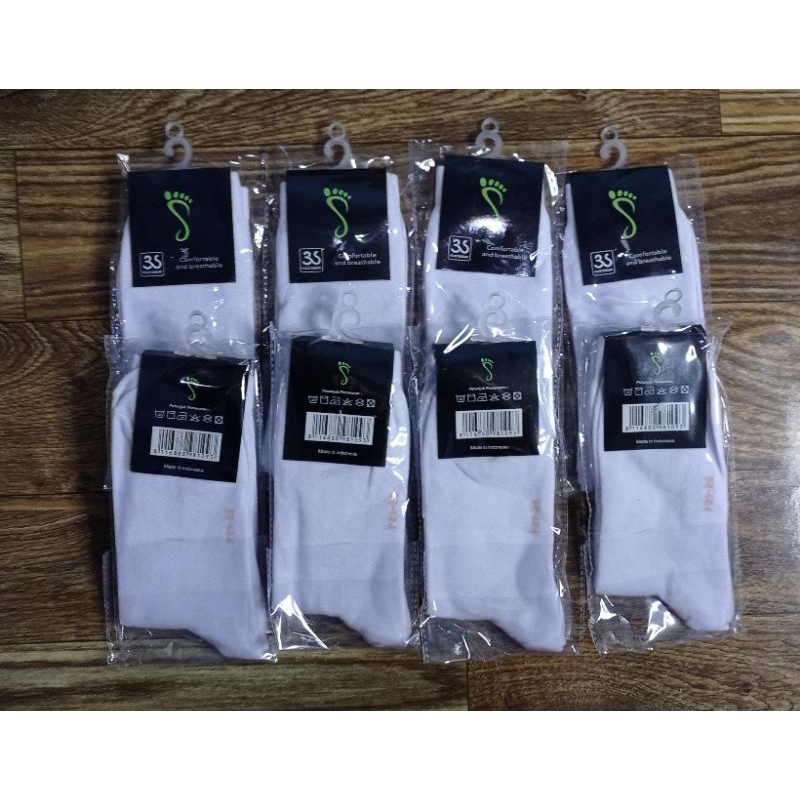 Kaos kaki anak sekolah double PE/ tebal/ putih polos/ spandex