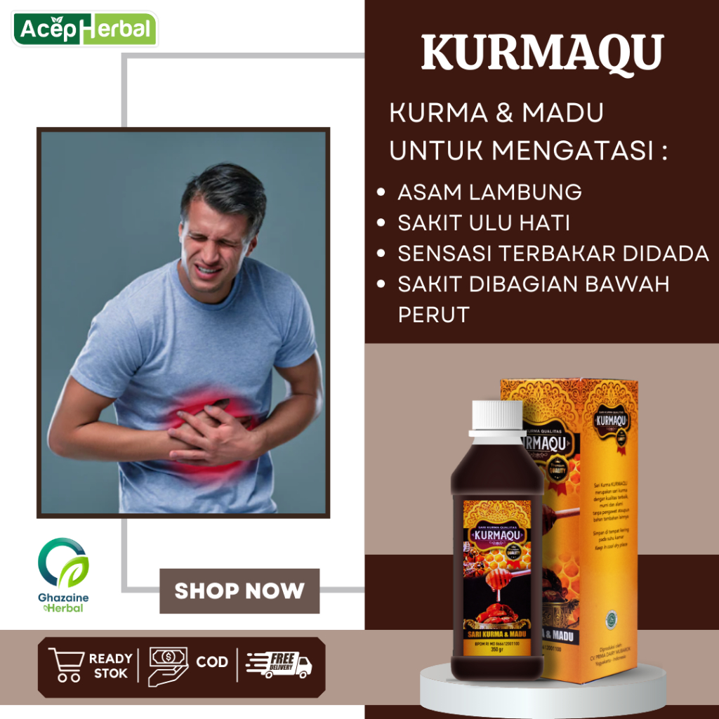 

Obat Asam Lambung, Nyeri Bagian Bawah Perut, Sensasi Terbakar Didada, Sakit Ulu Hati, Batuk Kronis Atasi Dengan KurmaQu