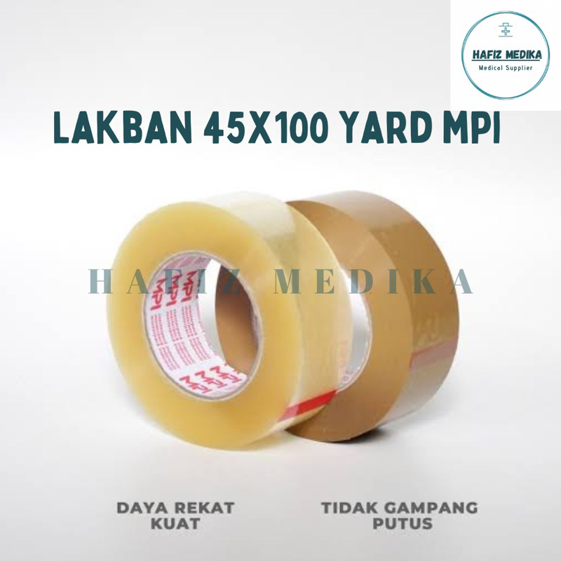 

Lakban coklat bening packing 45mm x 100 yard MPI