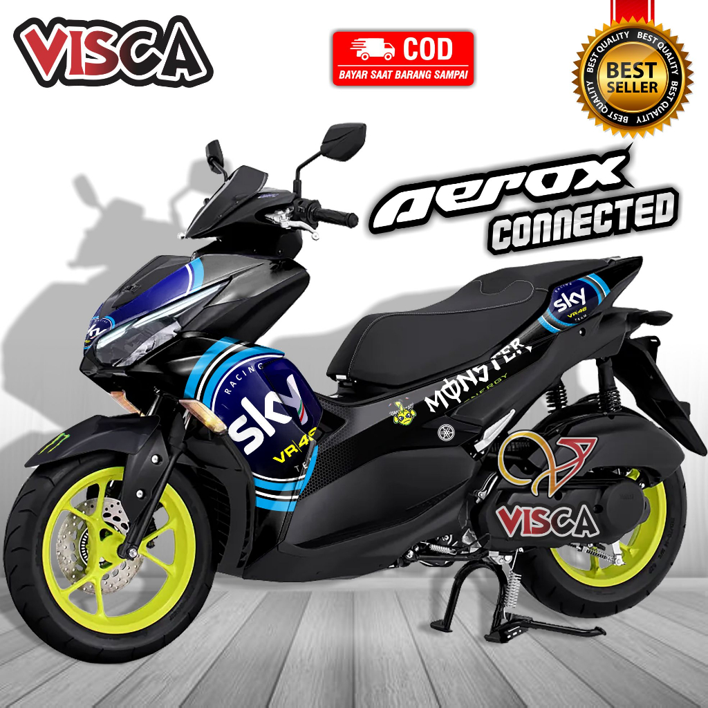 Decal Aerox 155 Connected 2021 2022 Full Body Stiker Aerox 155 Connected 2021 2022 Keren Striping Ae
