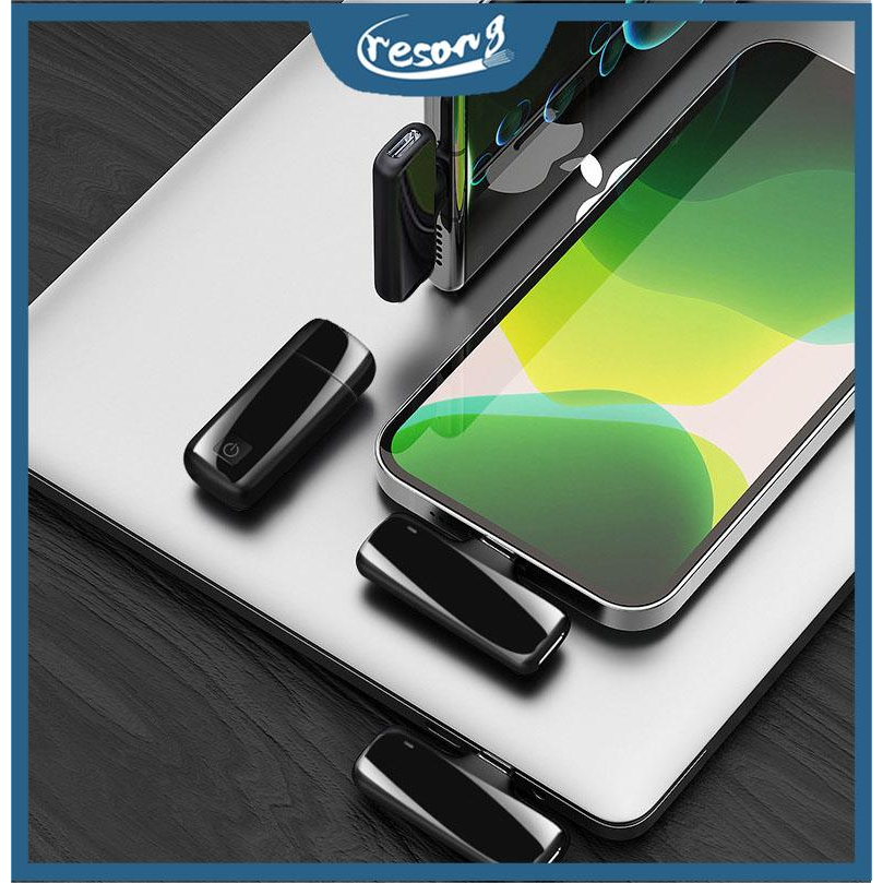 Resong Mikrofon Nirkabel Lavalier untuk iPhone/Android Mikrofon mini kerah perekaman video iPad untu