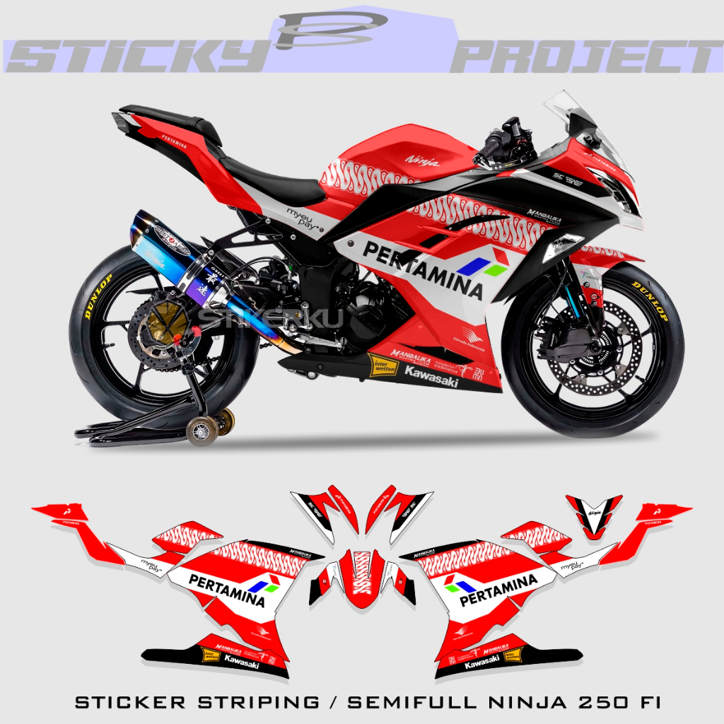 STRIPING NINJA250 FI EDISI PETRONAS / STICKER DECALL