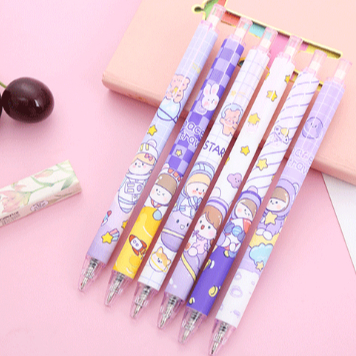 

[Artfull] Pulpen Gel Hitam Dengan Motif Cute / Pen Student Stationery Cocok Untuk menulis Jurnal / Planner / Catatan