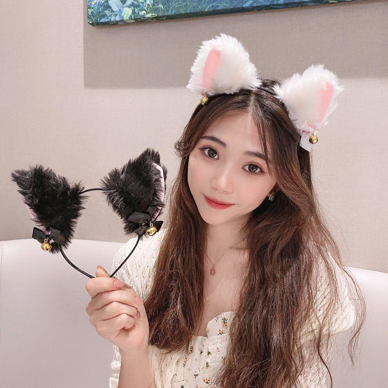 BANDO KUCING COSPLAY WANITA FASHION KOREA / BANDO ANIME NEKOMIMI / BANDO BULU BELL LUCU COSPLAY